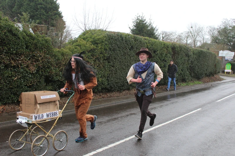 Photo 2 from the 2019 Windlesham Boxing Day Pram Race